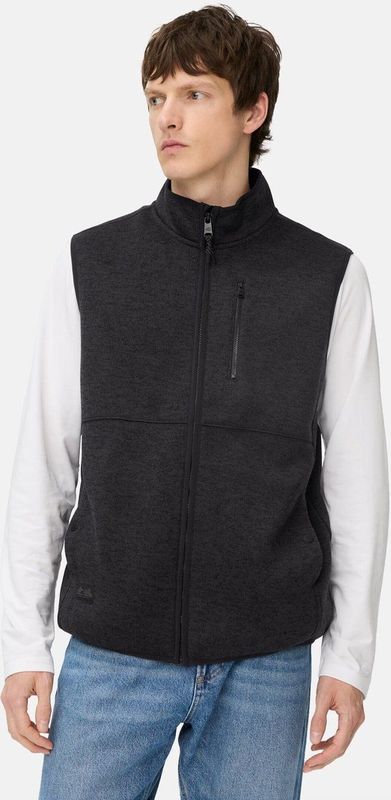 camel active - Fleecevest - Marineblauw - Met Opstaande Kraag