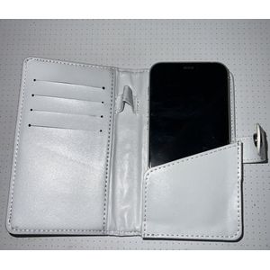 Witte Portemonnee - Pasjes Houder - voor meerdere Pasjes, Pen en Telefoon of Notitie Boekje - Wit