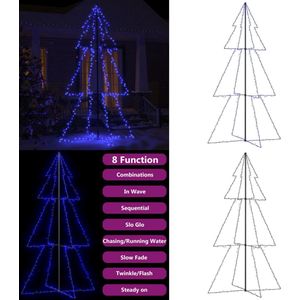 vidaXL Kegelkerstboom 300 LED's binnen en buiten 120x220 cm - Kerstkegelboom - Kerstkegelbomen - Kerstverlichting - Kerstverlichtingen