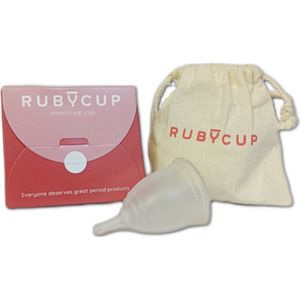 Ruby Cup Menstruatiecup – Herbruikbaar – Medisch Siliconen – 100% Vegan - Duurzaam & Comfortabel - medium - Transparant