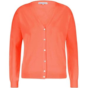 Red Button Vest Cardigan Fine Knit Srb4196 Flamingo Dames Maat - L
