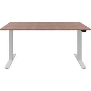 Zit sta bureau  Zit sta bureau elektrisch  Havanna bureaublad  Wit onderstel  140 x 80 cm-- blad- onderstel- x80