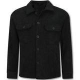 Heren Flannel Overshirt met Zakken - Heren Jack - Tussenjas Heren - 520 - Zwart