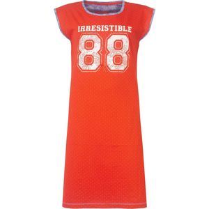 Irresistible Dames Nachthemd - 100% Katoen - Oranje - Maat S