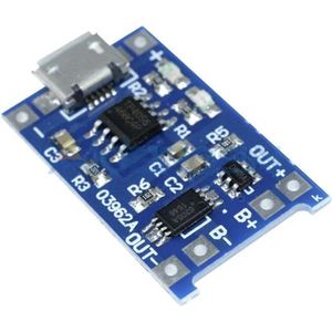 OTRONIC® Lithium Batterijlader (18650) met Micro Usb 5V 1A TP4056 | Arduino | ESP32 | ESP8266 | Raspberry Pi