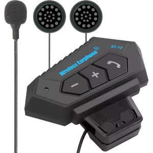 Motorhelm Headset - Zwart - Bluetooth - Met Microfoon - Waterdicht - Universele Pasvorm