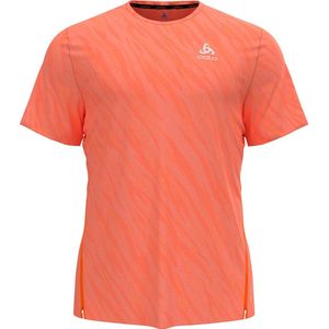 Odlo Zeroweight Engineered T-Shirt Heren - sportshirts - oranje/zwart - Mannen