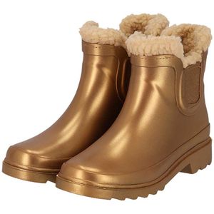Morethansocks - Chelsea - Regenlaarzen - Goud - Unisex - Fake Fur Voering