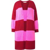 Angel of Style - Dames - Lang vest straight fit blokstrepen - Fluweelrood - Maat 42+