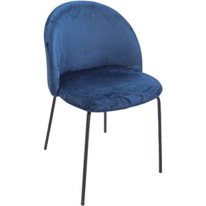 Eetkamerstoel - Zaza Home - Velvet - Blauw