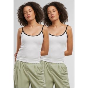 Urban Classics - T-shirt - Wit/Zwart - Dames