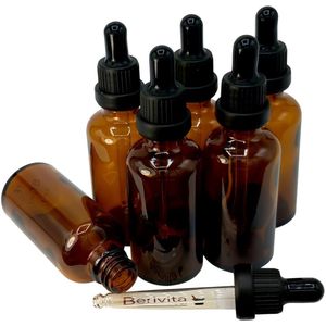Pipetflesjes - Bruin - 50ml - 10 Stuks - Glazen Flesje met Pipet en Garantiesluiting
