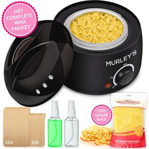Wax Ontharingsapparaat Beans Parels Ontharen Set Ontharingswax - Murleys - 1000gr - Snel Warm - Pre en Afterspray (2x 60ml) - Lichaam en Gezicht
