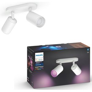 Philips Hue Fugato Opbouwspot - White and Color Ambiance - GU10 - Wit - 2 x 5,7W - Bluetooth