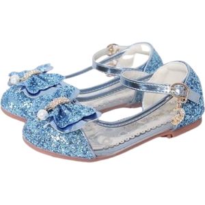 Prinsessen schoenen + Toverstaf meisje + Tiara (Kroon) - Blauw - Het Betere Merk - maat 33 - cadeau meisje - prinsessen schoenen plastic - verkleedschoenen prinses - prinsessen schoenen speelgoed - hakschoenen meisje