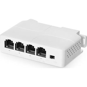 PoE Extender 4-poorts - 1 PoE In, 3 PoE Out voor Krachtige Netwerkverbindingen