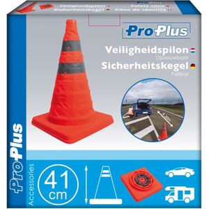 ProPlus Veiligheidspilon Opvouwbaar Reflecterend Oranje [Verkeerspilon - Pion]