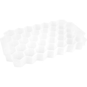 Krumble Siliconen Ijsblokjesvorm - Voor 37 ijsblokjes - Herbruikbaar - Ijsklontjes maker - Ijsklontjes vorm - Ijsvormpjes - Vierkant - Crushed ice - Ijsklontjes maker - Wit - 12 x 20 x 2 cm