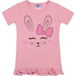 Fun2Wear - Happy Bunny nachthemd - Roze - Maat 134/140 -