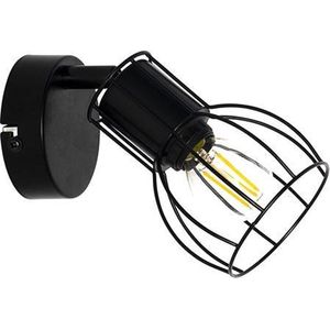 QAZQA botu - Moderne Plafondlamp en wandlamp voor binnen - 1 lichts - D 18 cm - Zwart - Woonkamer | Slaapkamer | Keuken