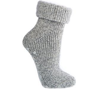 Wollen sokken | anti slip | maat 35-38 | kleur grijs | lama wol | 2 paar
