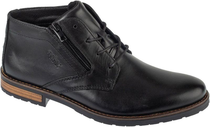 Rieker - Veterboots - Zwart - Leer - Profielzolen