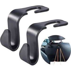6 Stks Achterbank Hoofdsteun Hanger voor Auto - Multifunctionele Heavy Duty Opslag Haken (Zwart)