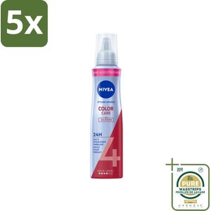 5 x NIVEA – Haarmousse – Color Care & Protect – 150 ml - Grootverpakking - Kleurbescherming Haar - Haarmousse - Heat Activated Care Technology - Panthenol - Vitamine B3