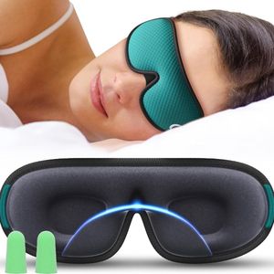 Eye Mask Sleep - Masque de Nuit Femme & Homme - Extra Doux - Zwart en Groen