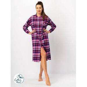 Key Warm Flanellen Dames Nachthemd Roze Groen LND 419 36 / S