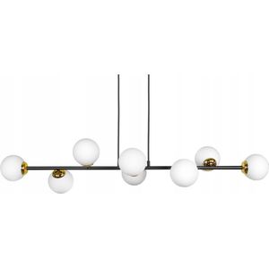 Hanglamp Industrieel voor Woonkamer, Eetkamer - Glas - 8-lichts - Goud Transparant