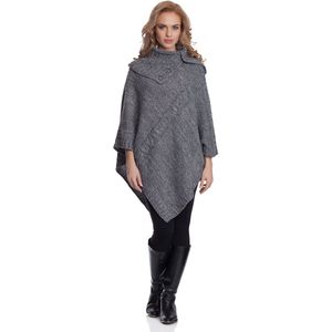 Merry Style Damesponcho – Grijs melange - MS-SE-EVITA