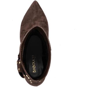 Babouche Anine enkellaarzen dark brown