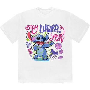 Disney - Lilo & Stitch Stay Weird To Yourself Heren Tshirt - S - Wit