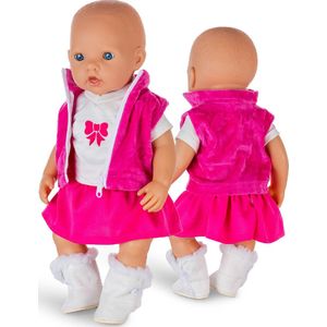 Isa's Friends® - Poppenkleding - Kleertjes geschikt voor o.a. BABY born - 43 cm - Jasje rok en shirt