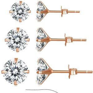 Oorbellen set 3 Paar | Sieraden Rose | 925 Sterling Zilver | Vrouwen | Romystones