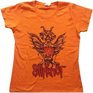 Slipknot - Winged Devil Dames T-shirt - M - Oranje