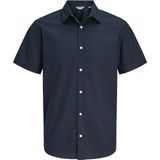 JJ Rebel - Gavin Solid - Overhemd - Donkerblauw - Korte Mouwen
