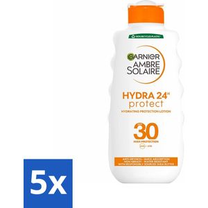 Garnier Ambre Solaire Hydra 24 Zonnebrandmelk SPF 30 200 ml - Bulkverpakking - 5 stuks