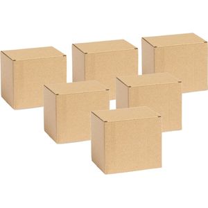 Opbergdoosje/geschenkdoosje - 100x - karton -bruin - 12 x 10,6 x 9 cm