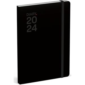 Lannoo Graphics - Diary Office Planner 2024 - Agenda 2024 - QC COLOUR - All Black - 7d/2p - 4Talig - A5