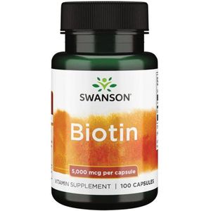 Swanson - Biotine - Vitamine voor haar, huid en nagels - 5000 mcg - 100 capsules