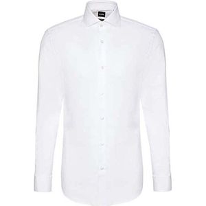 BOSS Hank slim fit smoking overhemd - twill - wit - Strijkvriendelijk - Boordmaat: 41