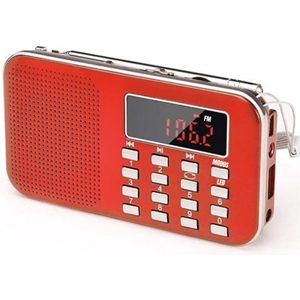 GTB® Transistor Radio Op Batterijen - Transistor Radio - Transistor Radio met Netvoeding - Rood - 12cm x 2cm x 7cm