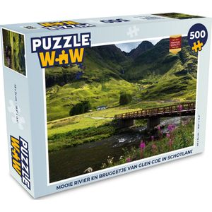 Puzzel Mooie rivier en bruggetje van Glen Coe in Schotland - Legpuzzel - Puzzel 500 stukjes