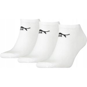 Puma - Unisex - Maat 43 - 46 cm - Korte Sokken voor Heren/Dames - Sport - Sneaker - ( 3 - pack ) Witte