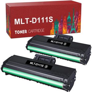 2-pack Samsung 111S MLTD111S/ELS Samsung 111L MLTD111L/ELS alternatief - compatible Toner voor Samsung MLT-D111L 111L M2020 XL 2000 paginas