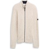 TOM TAILOR - Gebreid Vest - Wolwit - Recht Model - Lange Mouw