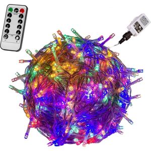 VOLTRONIC LED Verlichting - 200 LEDs - Met Afstandsbediening - Kerstverlichting - Tuinverlichting - Binnen en Buiten - 20 m - Transparante Kabel - Multi Color