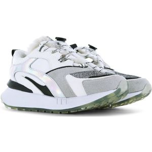 Sneakers | Meisjes | White Silver Metallic | Badstof | Shoesme | Maat 38